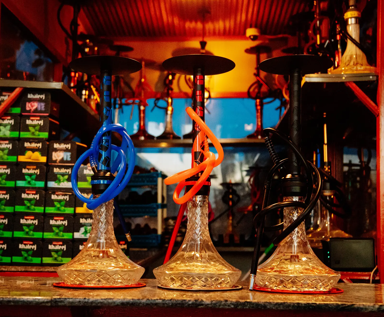 Shisha setup with premium flavors
